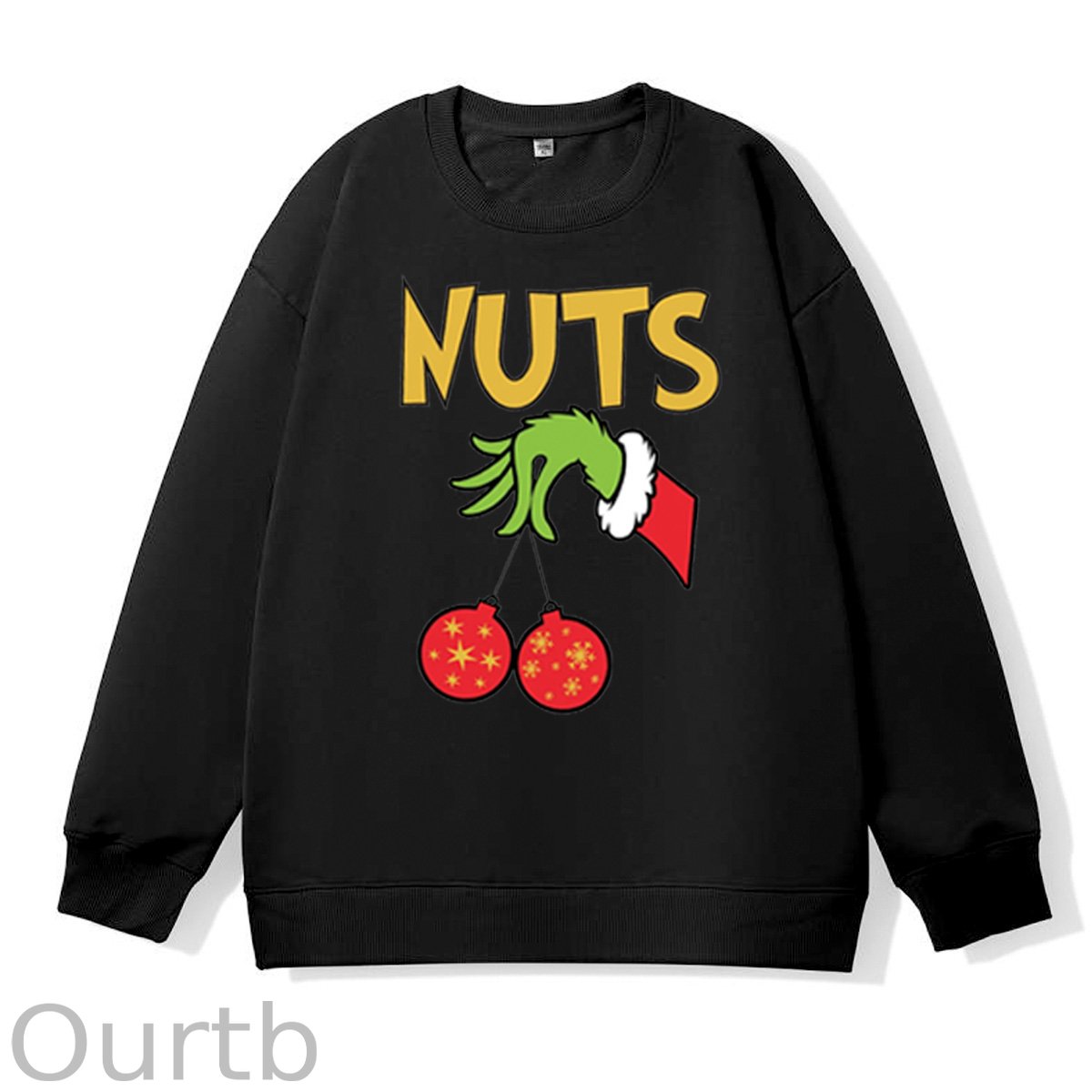 Christmas Couple Funny  Pattern 100% 300g CottonCrew Neck Sweatshirt