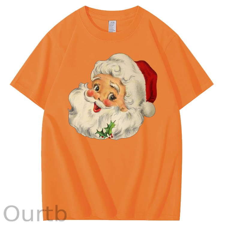 Christmas Santa Claus Pattern100% Cotton T-Shirt