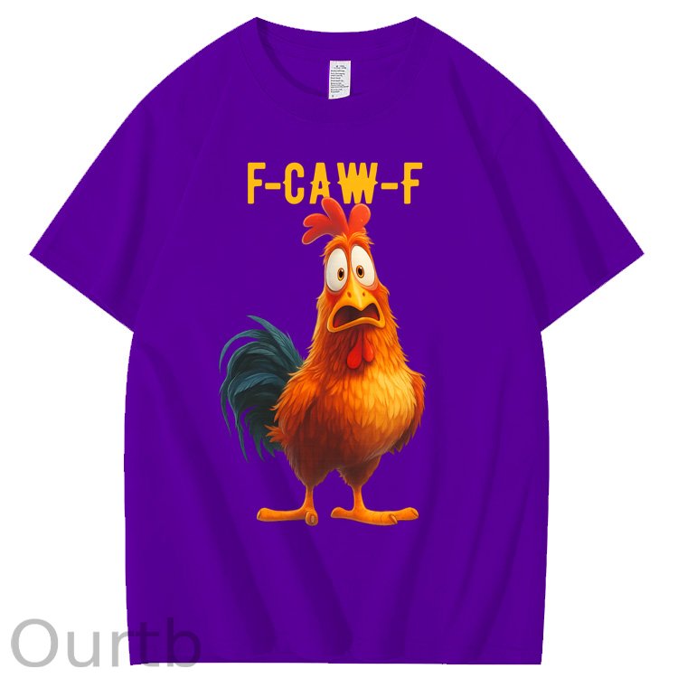 F-Caw-F Funny Chicken  Pattern100% Cotton T-Shirt
