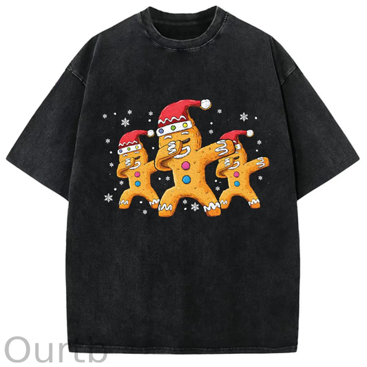 Christmas Gingerbread Man Print Unisex T-shirt