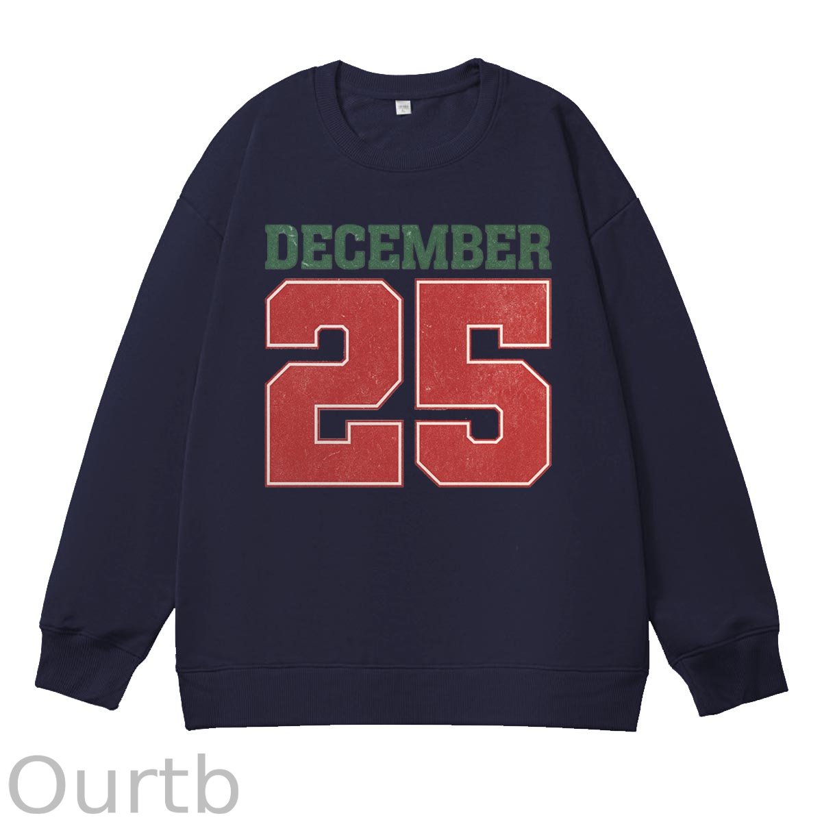 Christmas Decemember 25  Pattern 100% 300g CottonCrew Neck Sweatshirt
