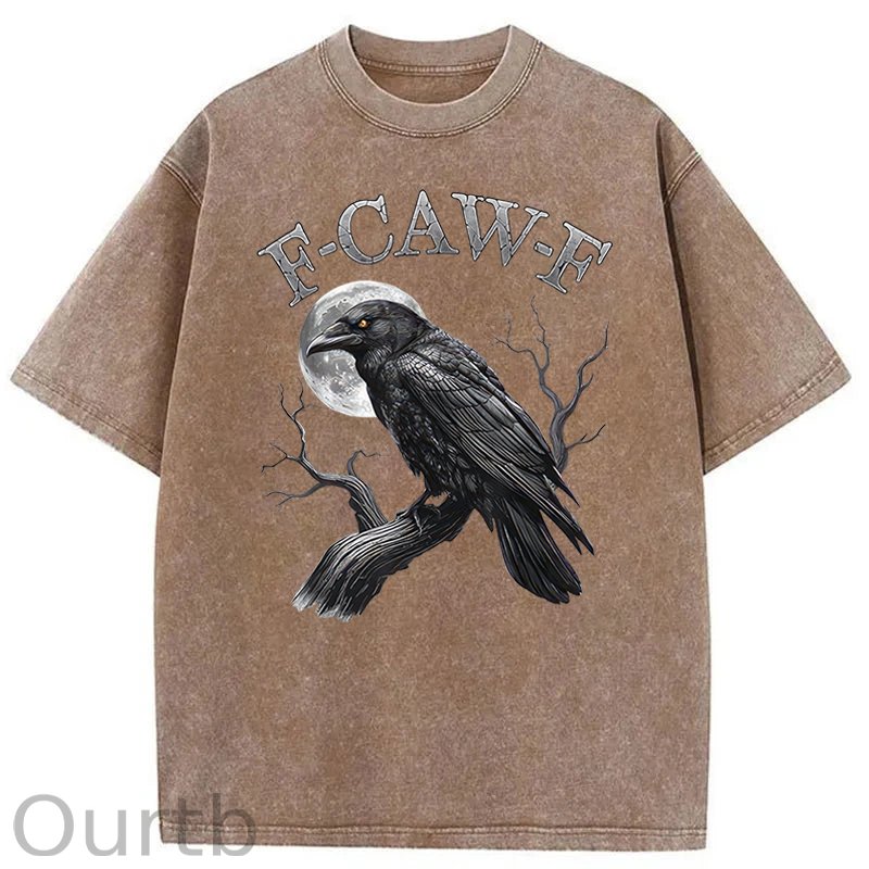F-Caw-F Crow Washed Cotton T-Shirt
