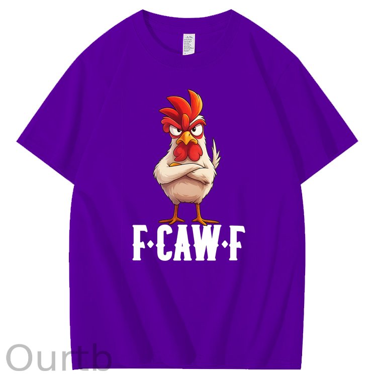 F-Caw-F  Angry  Cool Chicken  Pattern100% Cotton T-Shirt