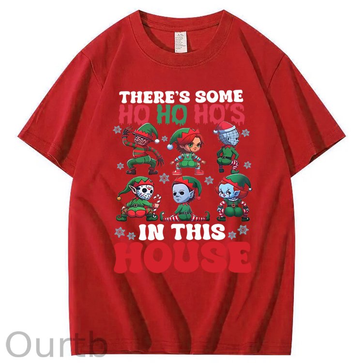 Christmas Ho Ho Ho Pattern100% Cotton T-Shirt