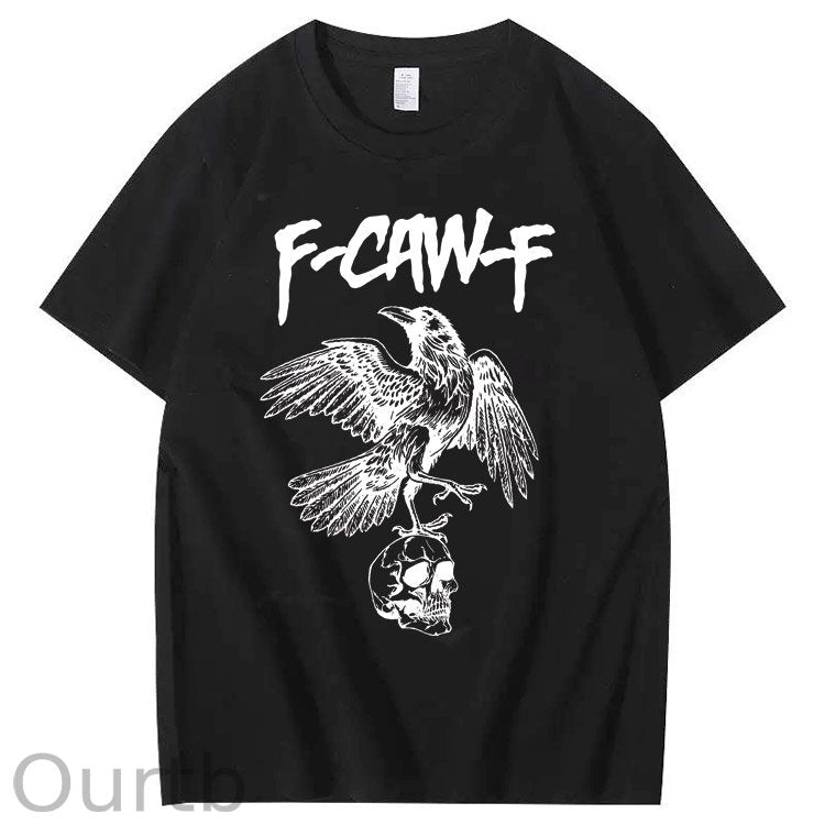 F-CAW-F Skull Pattern 100% Cotton T-Shirt