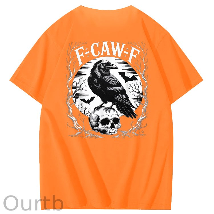 F-Caw-F Skull Pattern100% Cotton T-Shirt