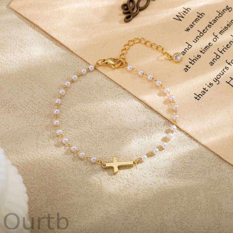 Simple Cross Pendant Bracelet Dainty Simple Tiny Cross Bracelet For Women Girls For Christmas Gift All-match & Exquisite Jewelry gift For Summer