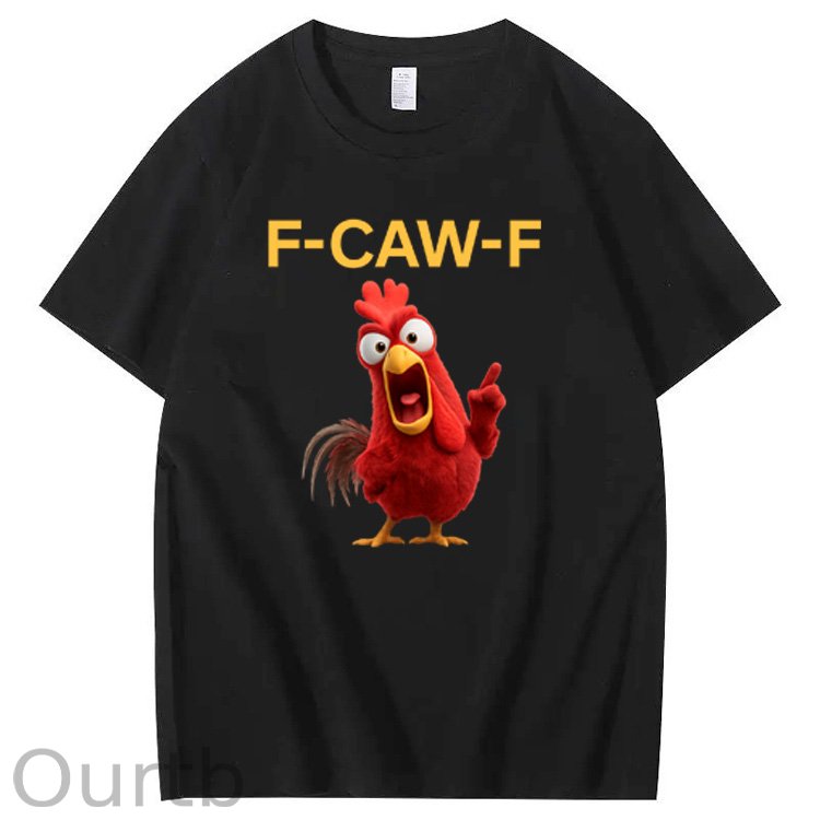 F-Caw-F Angry Chicken  Pattern100% Cotton T-Shirt