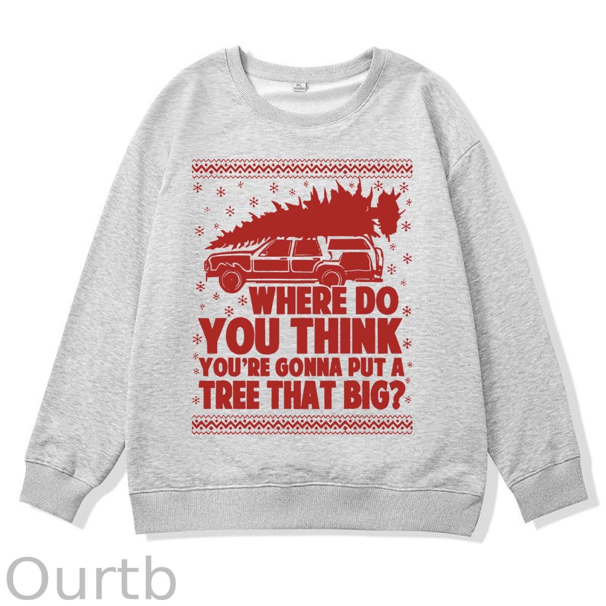 Christmas  Pattern 100% 300g CottonCrew Neck Sweatshirt