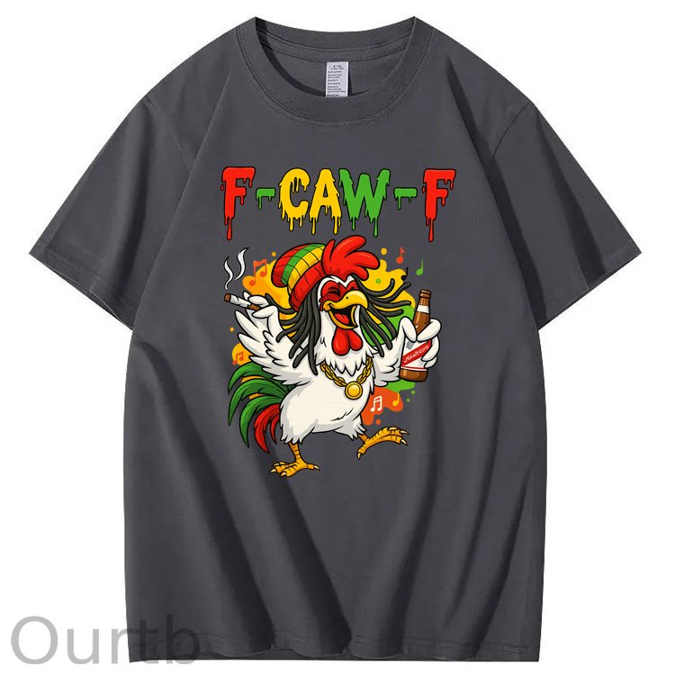 F-Caw-F What Beer Chicken Pattern100% Cotton T-Shirt