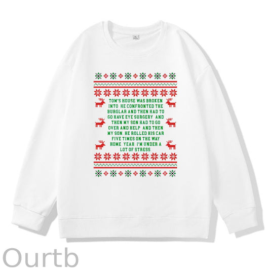 Christmas  Pattern 100% 300g CottonCrew Neck Sweatshirt