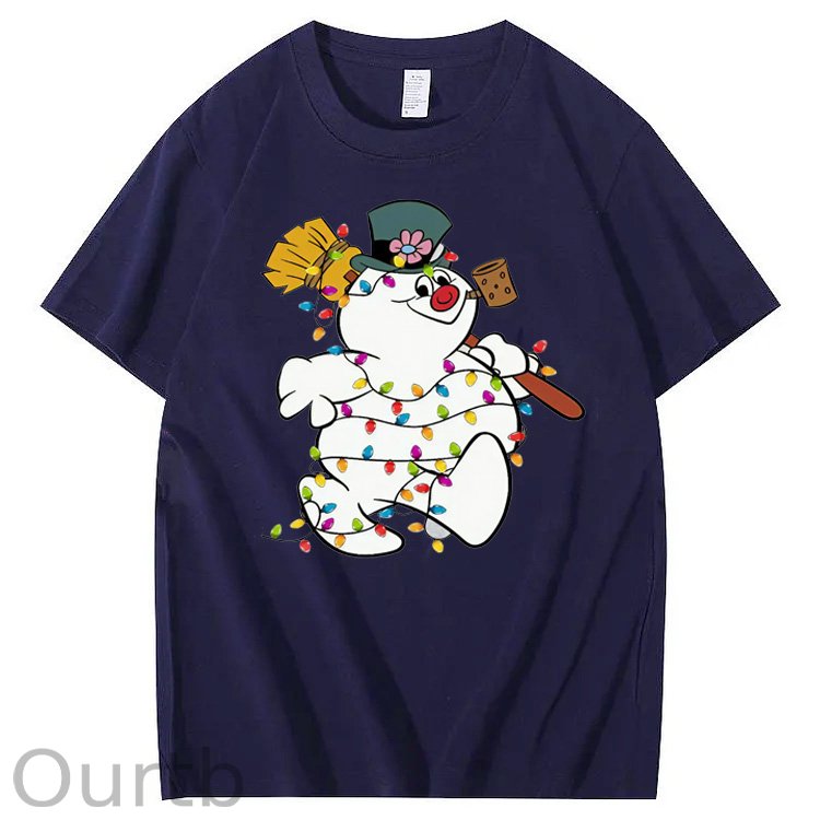 Christmas Funny Smowman Pattern100% Cotton T-Shirt