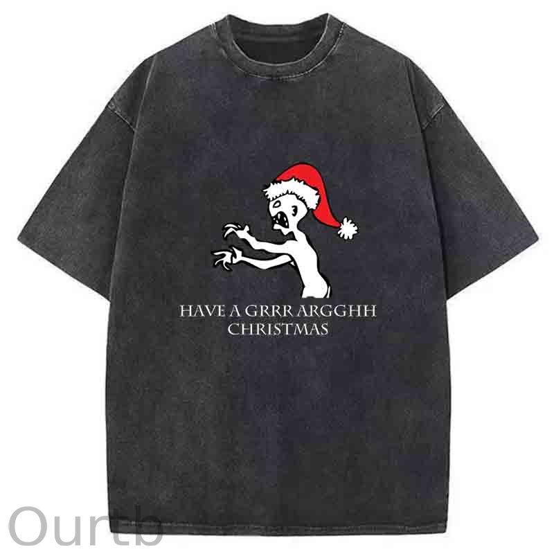 Grr Argh Christmas Washed T-Shirt