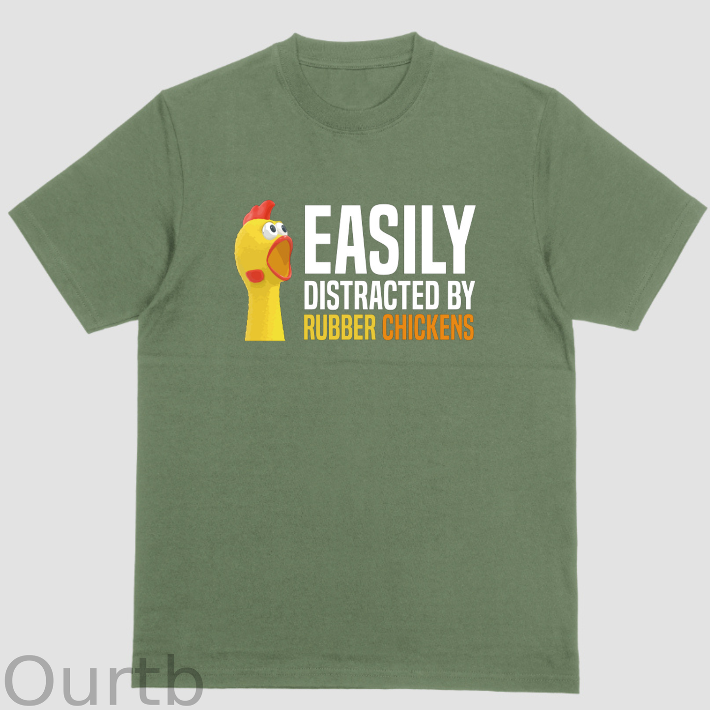 Short sleeve shirt, EASILY DISTRACTED BY RUBBER CHICKENS