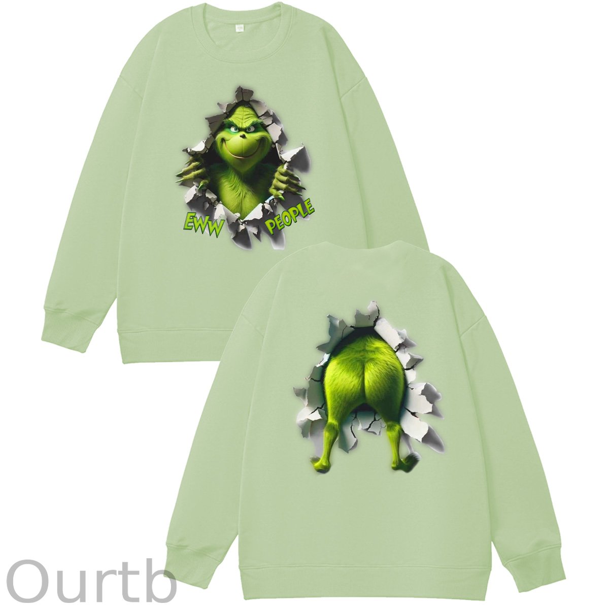 Christmas Funny Pattern 100% 300g CottonCrew Neck Sweatshirt