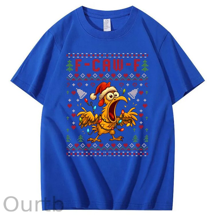 Christmas F-Caw-F Pattern100% Cotton T-Shirt
