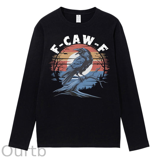 F-Caw-F Crow 100% Cotton Long Sleeve T-Shirt