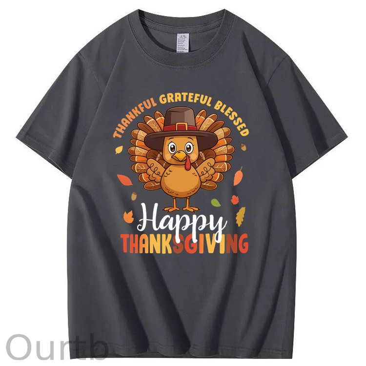Happy Thanksgiving Pattern100% Cotton T-Shirt