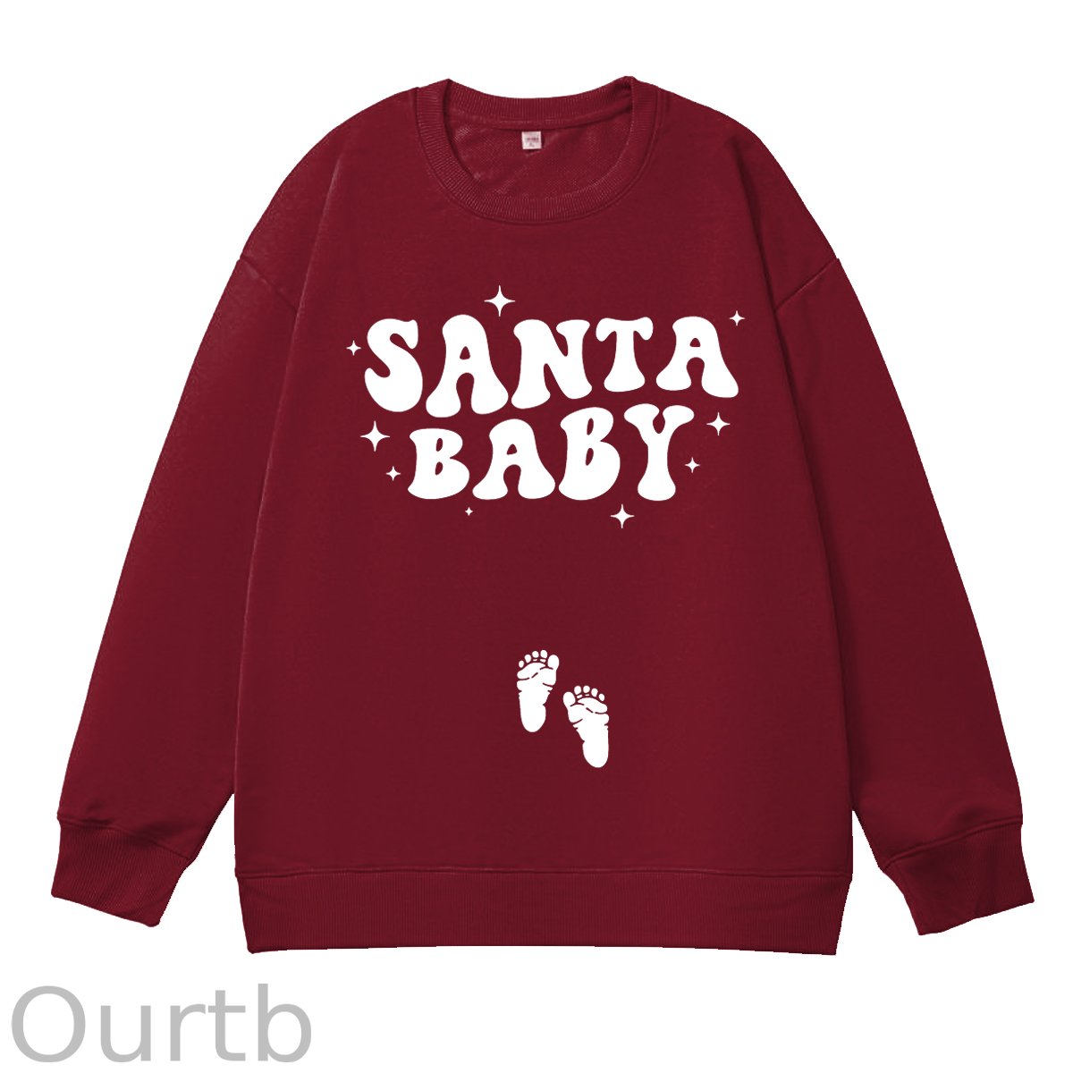 Christmas Santa Baby Pregnancy Skeleton Maternity 100% Cotton Sweatshirt