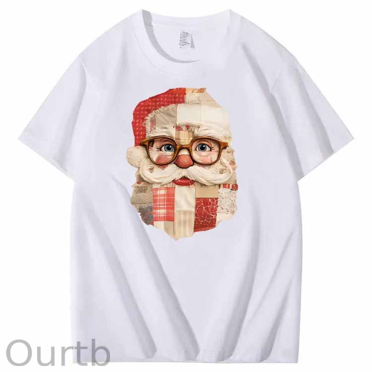 Christmas Vintage Santa Claus Pattern100% Cotton T-Shirt