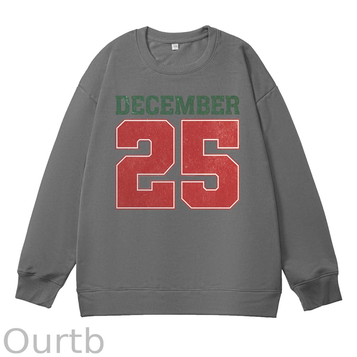 Christmas Decemember 25  Pattern 100% 300g CottonCrew Neck Sweatshirt