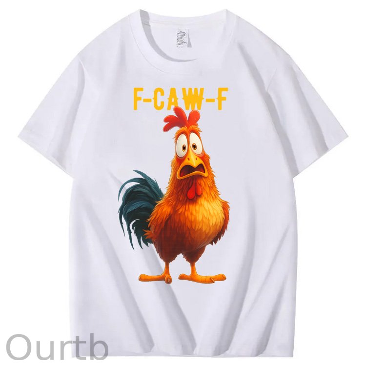F-Caw-F Funny Chicken  Pattern100% Cotton T-Shirt