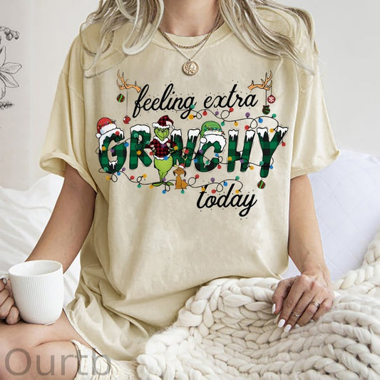 Unisex Christmas Printed Washed Tee