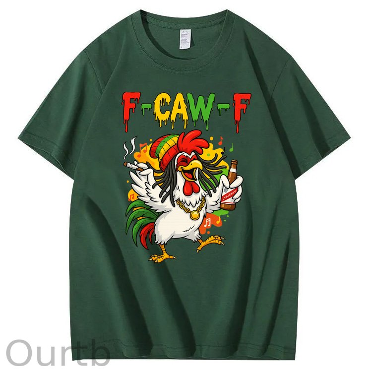 F-Caw-F What Beer Chicken Pattern100% Cotton T-Shirt