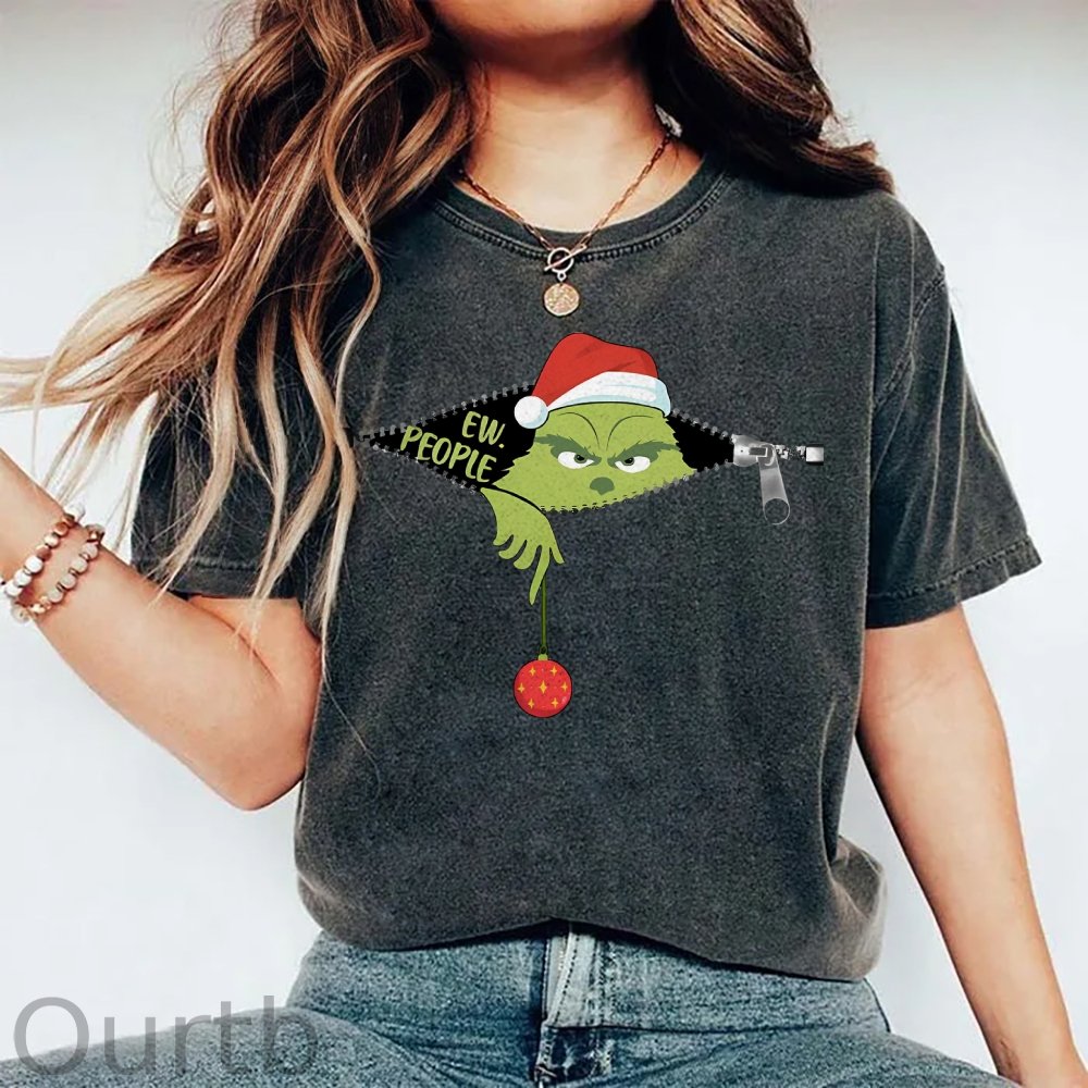 Unisex Christmas EW People Printed Washed Tee