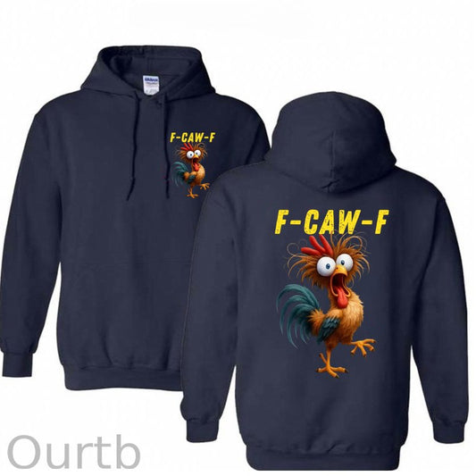 F-Caw-F Crazy Chicken  Pattern 100% 300g Cotton Classic Hoodie