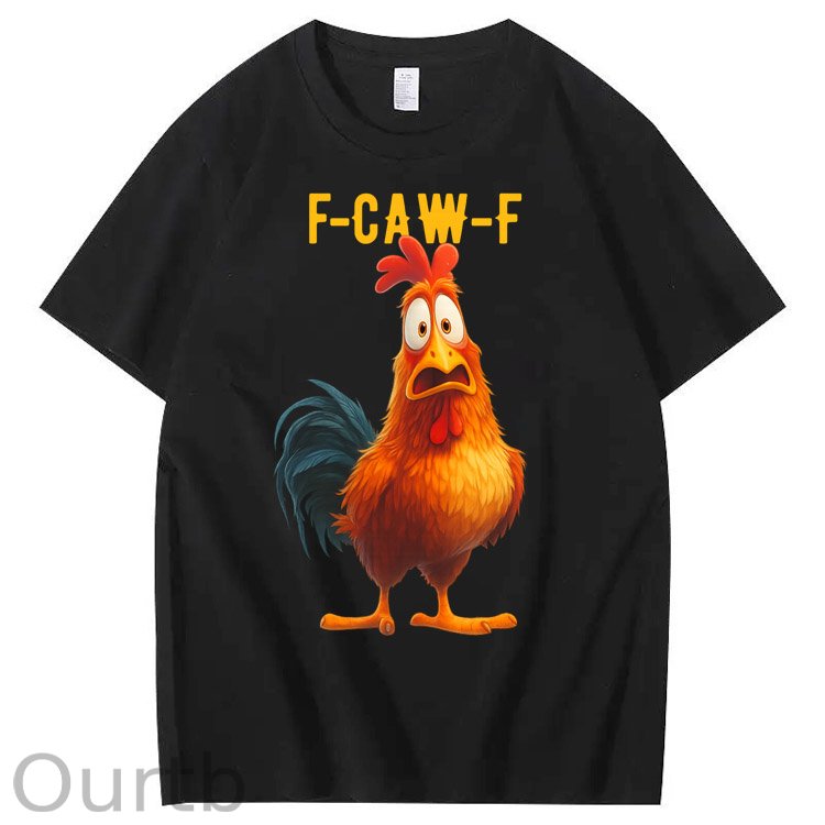 F-Caw-F Funny Chicken  Pattern100% Cotton T-Shirt