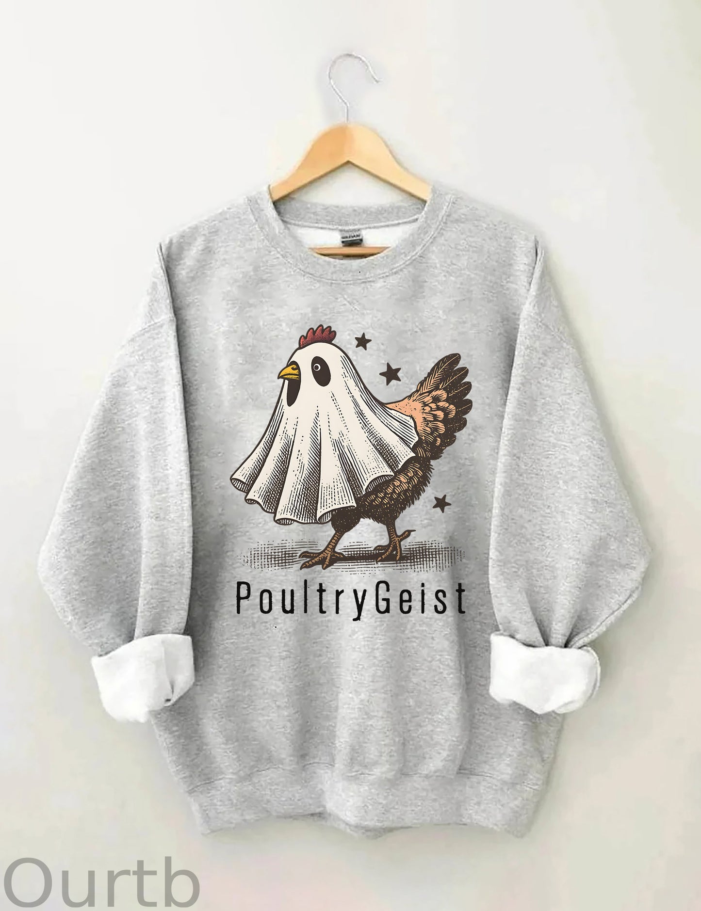 Halloween Funny Ghost Chicken Sweatshirt