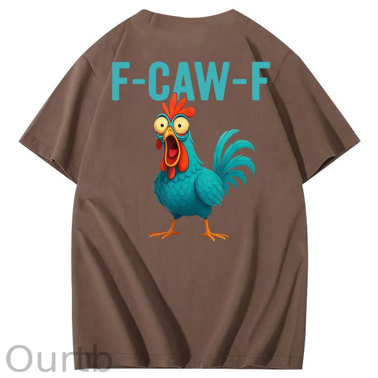 Funny Rooster Chicken F-Caw-F Chicken 100% Cotton T-Shirt