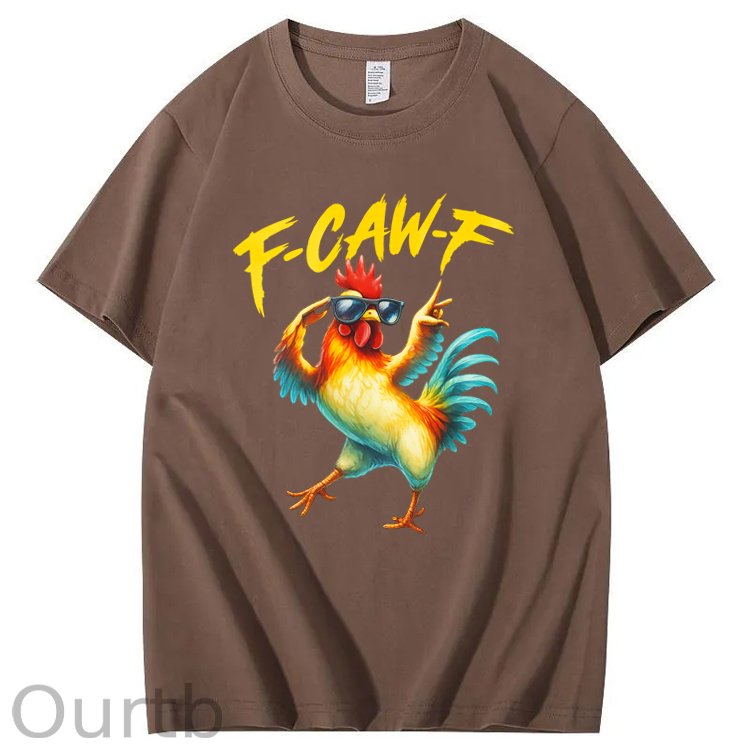 F-Caw-F Cool Chicken Pattern100% Cotton T-Shirt
