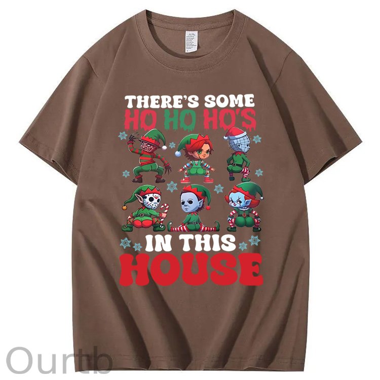 Christmas Ho Ho Ho Pattern100% Cotton T-Shirt