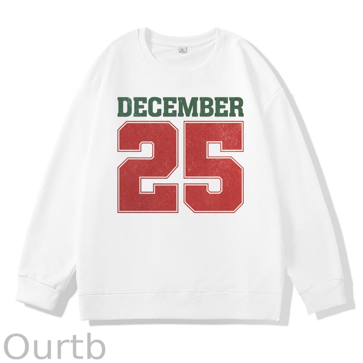 Christmas Decemember 25  Pattern 100% 300g CottonCrew Neck Sweatshirt