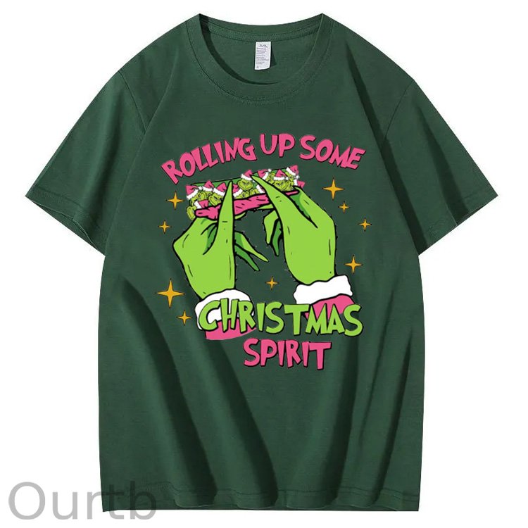 Rolling Up Some Christmas Spirit Pattern100% Cotton T-Shirt