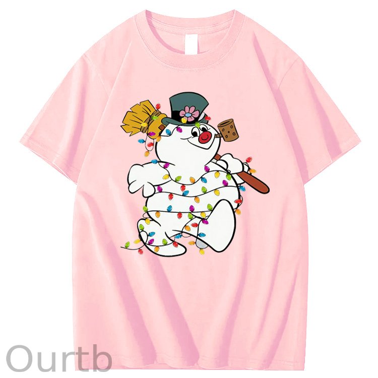 Christmas Funny Smowman Pattern100% Cotton T-Shirt