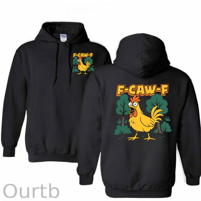 F-Caw-F Crazy Shocked Chicken  Pattern 100% 300g Cotton Classic Hoodie