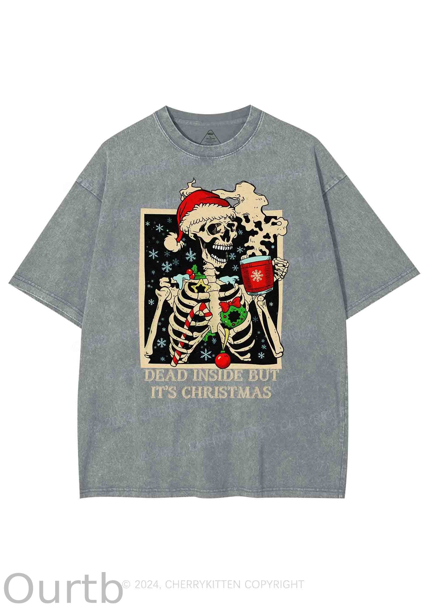Christmas Dead Inside Retro Washed Tee