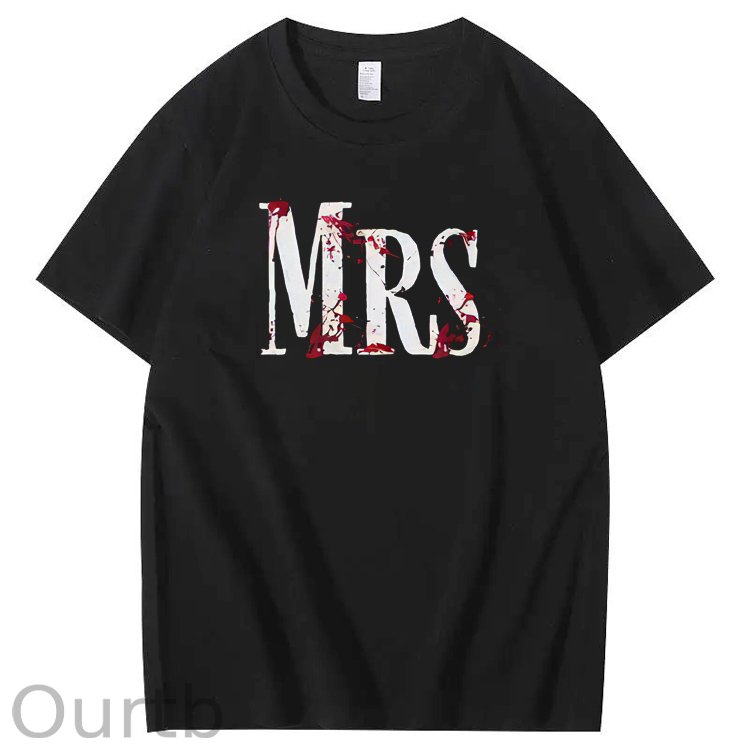 Halloween Couple Pattern Print 100% Cotton T-Shirt