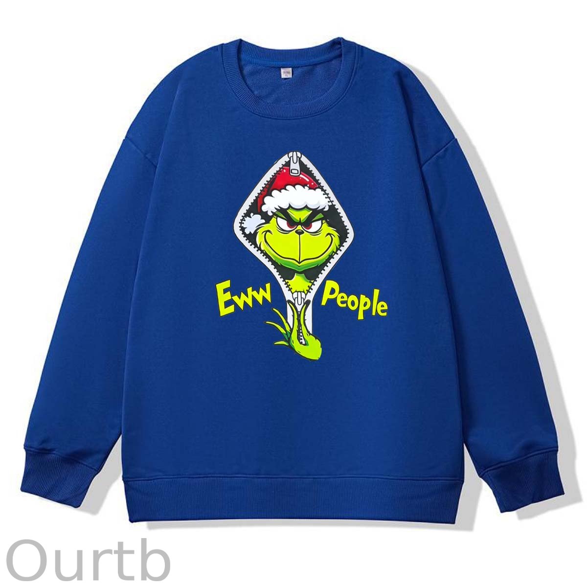 Christmas Eww People Pattern 100% 300g CottonCrew Neck Sweatshirt