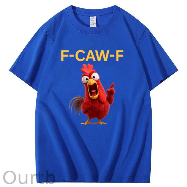 F-Caw-F Angry Chicken  Pattern100% Cotton T-Shirt