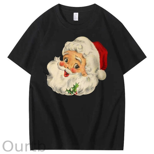 Christmas Santa Claus Pattern100% Cotton T-Shirt