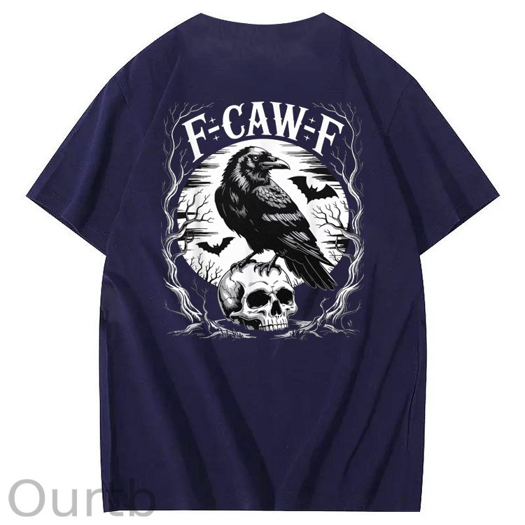F-Caw-F Skull Pattern100% Cotton T-Shirt