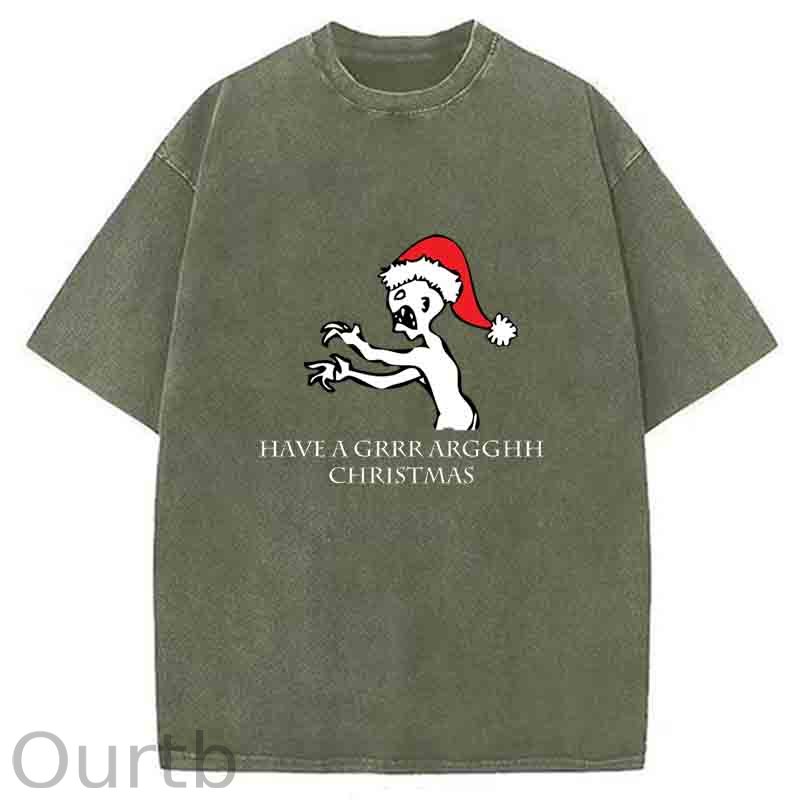Grr Argh Christmas Washed T-Shirt