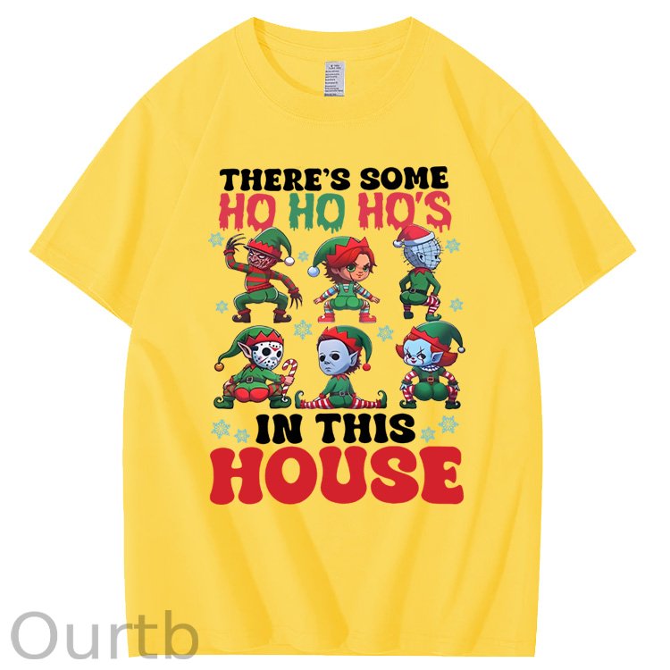 Christmas Ho Ho Ho Pattern100% Cotton T-Shirt