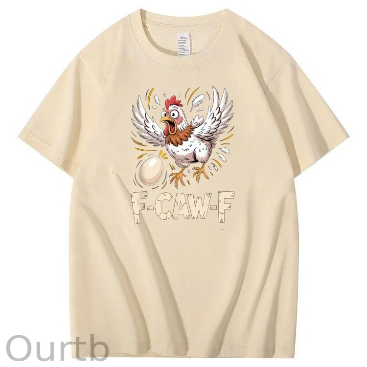 F-Caw-F Crazy Egg Chickens Pattern100% Cotton T-Shirt