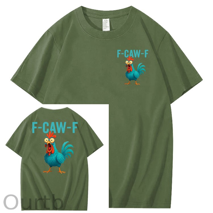 Funny Rooster Chicken F-Caw-F Chicken 100% Cotton T-Shirt