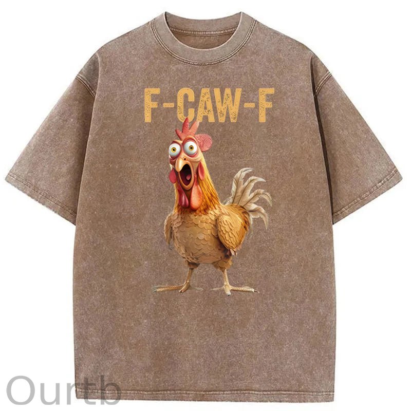 F-Caw-F Chicken Washed Cotton T-Shirt